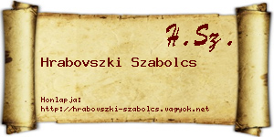Hrabovszki Szabolcs névjegykártya